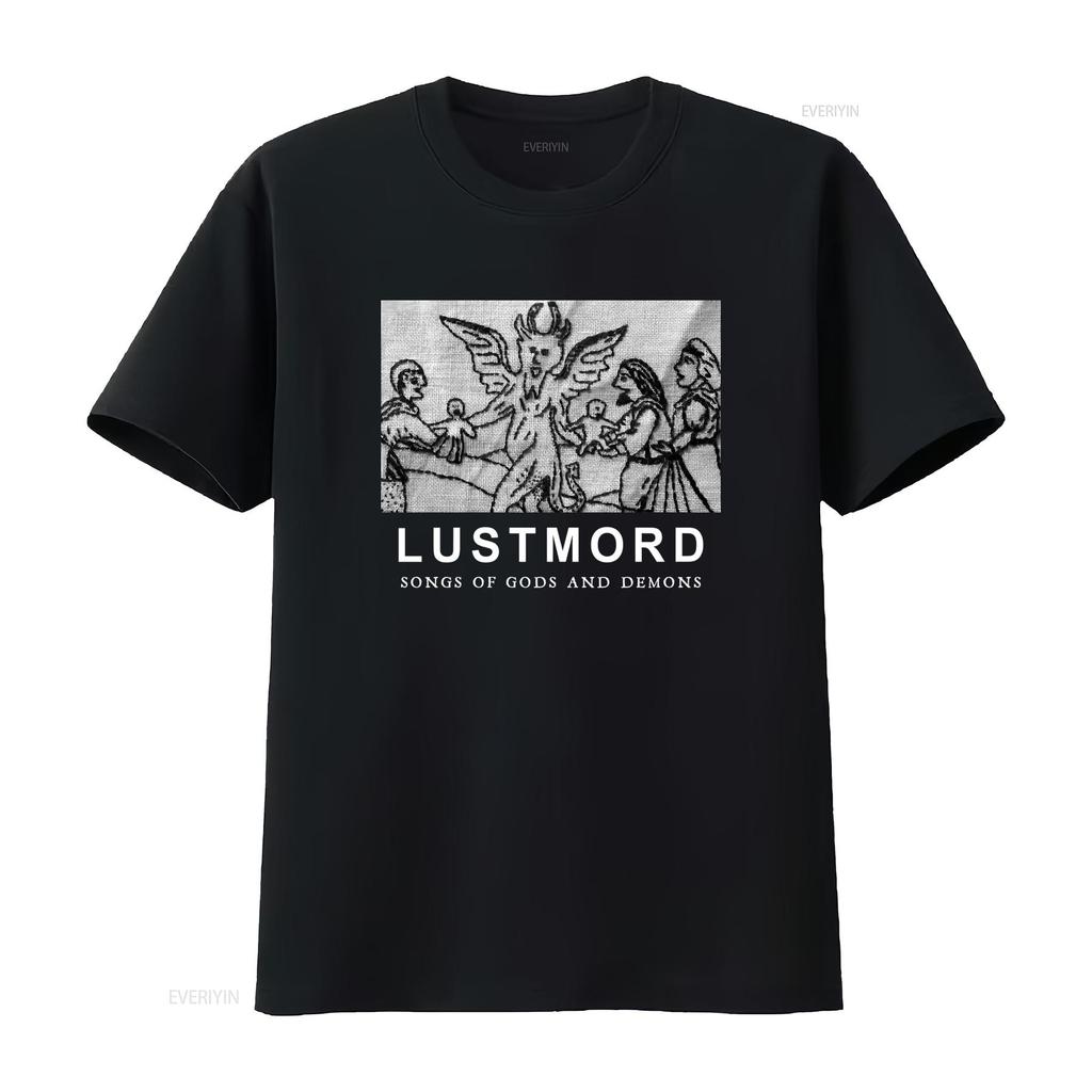 LUSTMORD Футболка Песни Богов и Демонов Принт винтажная Стиранная Эластичная Универсальная Унисекс Повседневный Топ Для Повседневной Носки