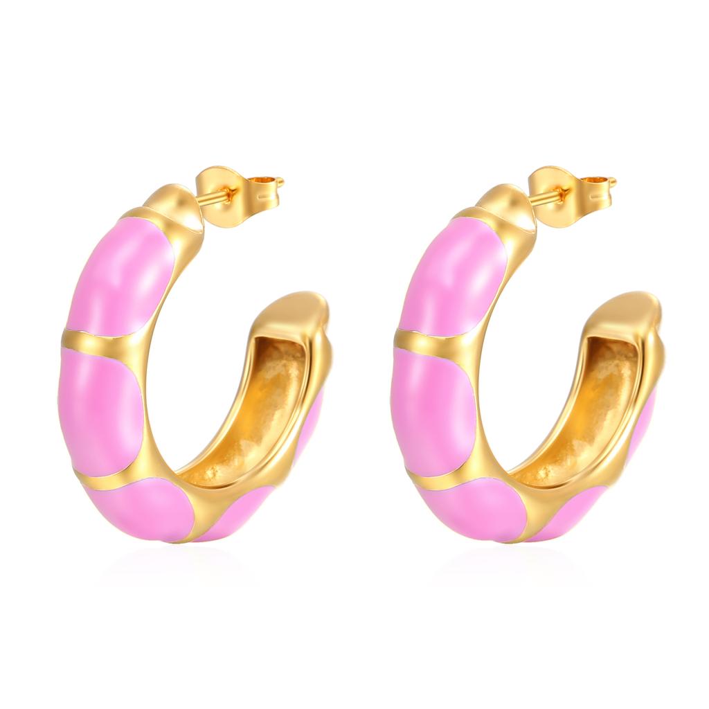 Минималистичные креативные цветные серьги-капельки C из нержавеющей стали с позолотой в стиле бамбука, дизайн Sense Jewelry