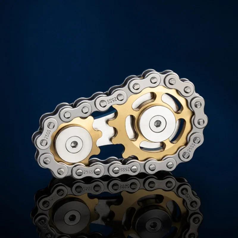 Gear Chain Gyro Fingertip Gyro Sprockets Chains Sprockets Flywheel Metal Toys Drop Ship Sproket Roadbike Spinner Fingertip Toy