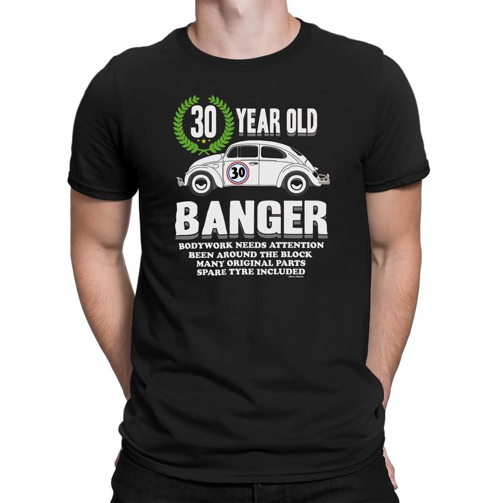 Мужская футболка на 30-летие OLD BANGER 30 лет Шутка Смешной автомобильный подарок