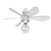 Silent Stepless Dimming Ceiling Fan Light with Remote Control, Strong Wind, E27 Base Bulb.
