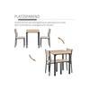 Table de cuisine - MUVOE - Ensemble 3 pièces - Bois naturel et noir - 4 places - Design compact