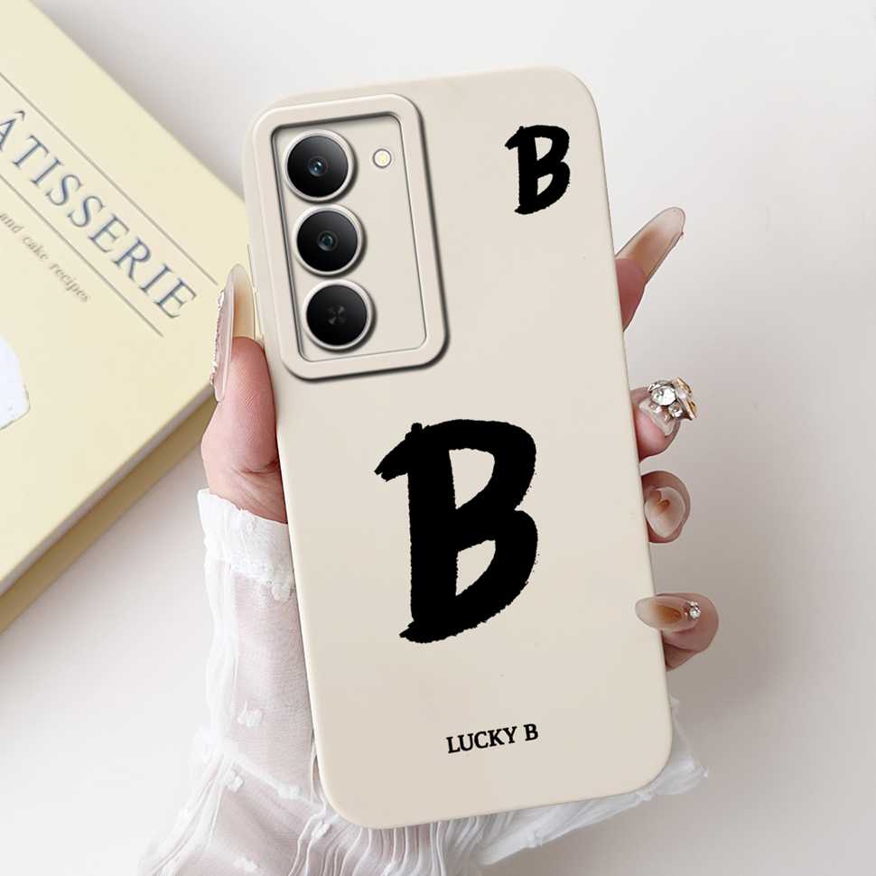 Чехол для Oppo Realme 14x 5G RMX3940 Популярный узор с буквами от A до Z Мягкая силиконовая крышка Для Realme V60 Pro 5G Ударопрочный корпус телефона
