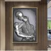 Canvas Painting Modern Metal Figure Statue Art Romantic Abstract Posters and Prints Wall Pictures for Living Room Home Decor