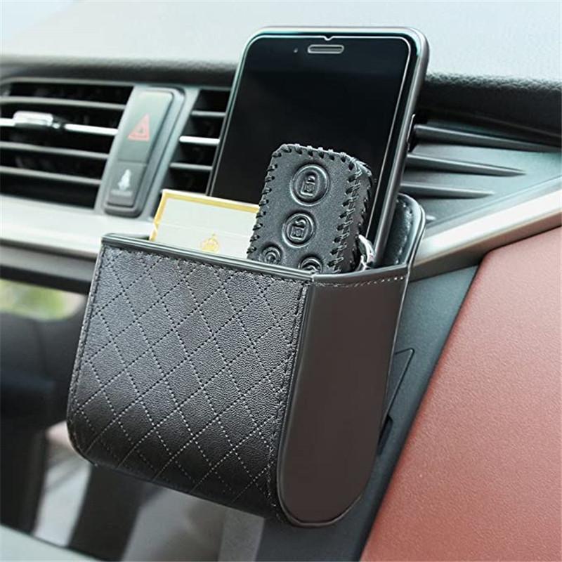 Car Net Pocket Auto Vent Outlet Trash Box Car Phone Holder Storage Bag Organizer Automobile Hanging Box Car Styling
