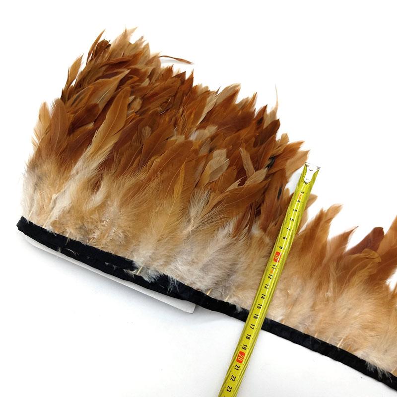5-10Meter Natural Chicken Rooster Tail Feather Trims Fringe Plume for Needlework Sewing Accessories Decoration 13-18cm