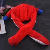 Cute Glowing Bear Bunny Ears Hat Moving Jumping Up Cap Preppy Funny Toy Plush Hat Gift For Women Girls Adult