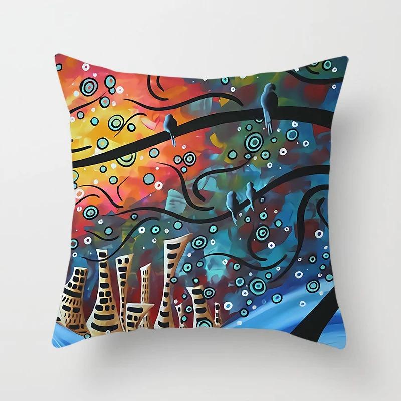 Creative Tree Pattern Pillowcase Interior Decoration Office Living Room Home Pillowcase