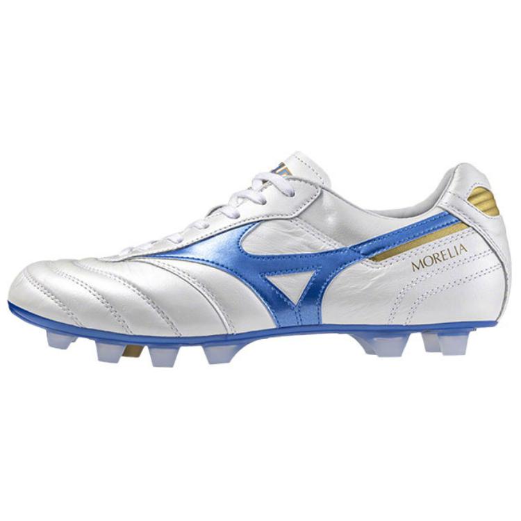 Mizuno Morelia 2 Comfortable Versatile Non-Slip Durable Soccer Shoes Unisex Soccer Shoes White Blue P1GA240125