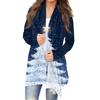 Women's Fashion Christmas Print Jacket Long Sleeve Casual Cardigan Coat