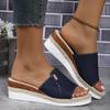 Cross-border Foreign Trade Large Size Cool Slippers Women's Shoes Summer New Hemp Rope Women's Slope Heel Fashion Thick-soled Cool Slippers