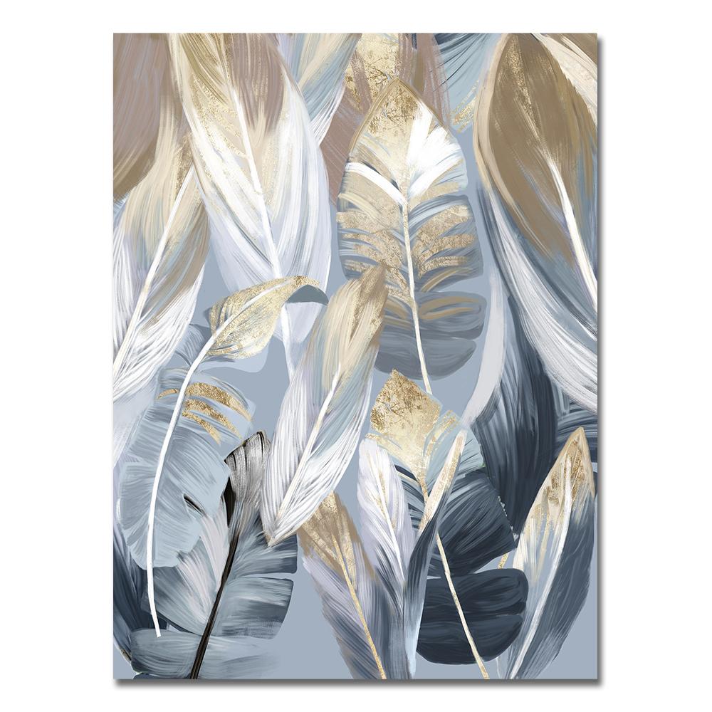 Абстрактные золотые пальмовые листья, постер, декор для комнаты, скандинавское растение, холст, картина, настенное искусство для гостиной, интерьер, домашний декор