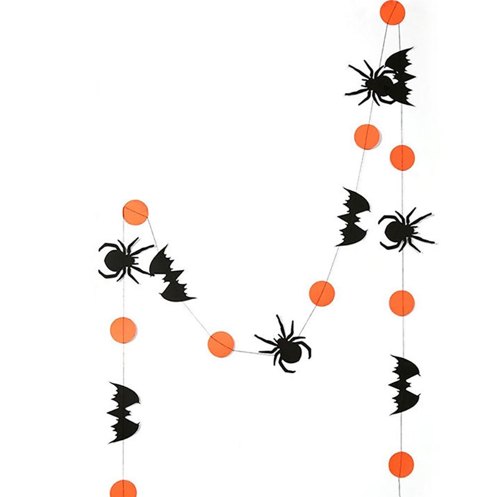 Хэллоуин Бумажная Гирлянда С 4М Веревкой Оранжевый Черный Летучая Мышь Паук Тыква Для Хэллоуина Вечеринка Дома DIY Подвесной Орнамент Украшения Поставки