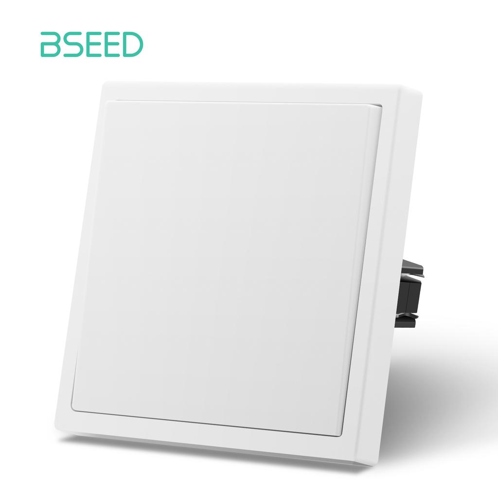 BSEED EU Large Button Wall Switches 1/2Gang 1Way Wall Power Sockets Dual USB Phone Charge Port 5V White Home E-Series
