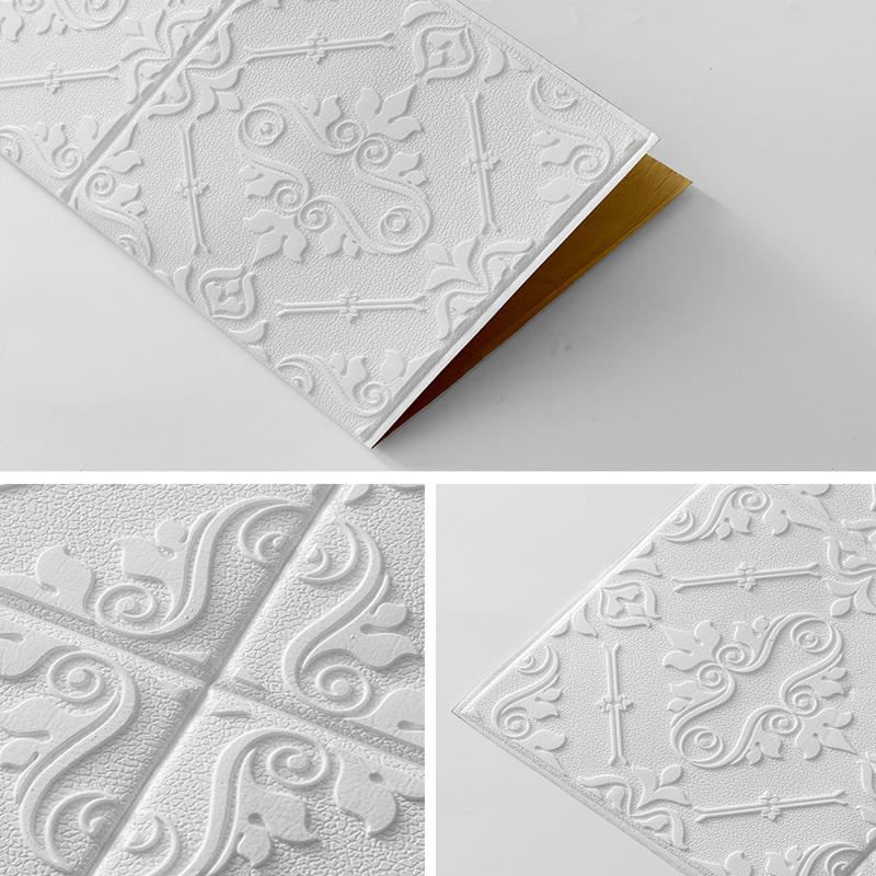 10 Pcs Self Adhesive 3D Panel Moisture Resistant Wall Stickers for Bedroom Living Room Bathroom Kitchen Wall Decor