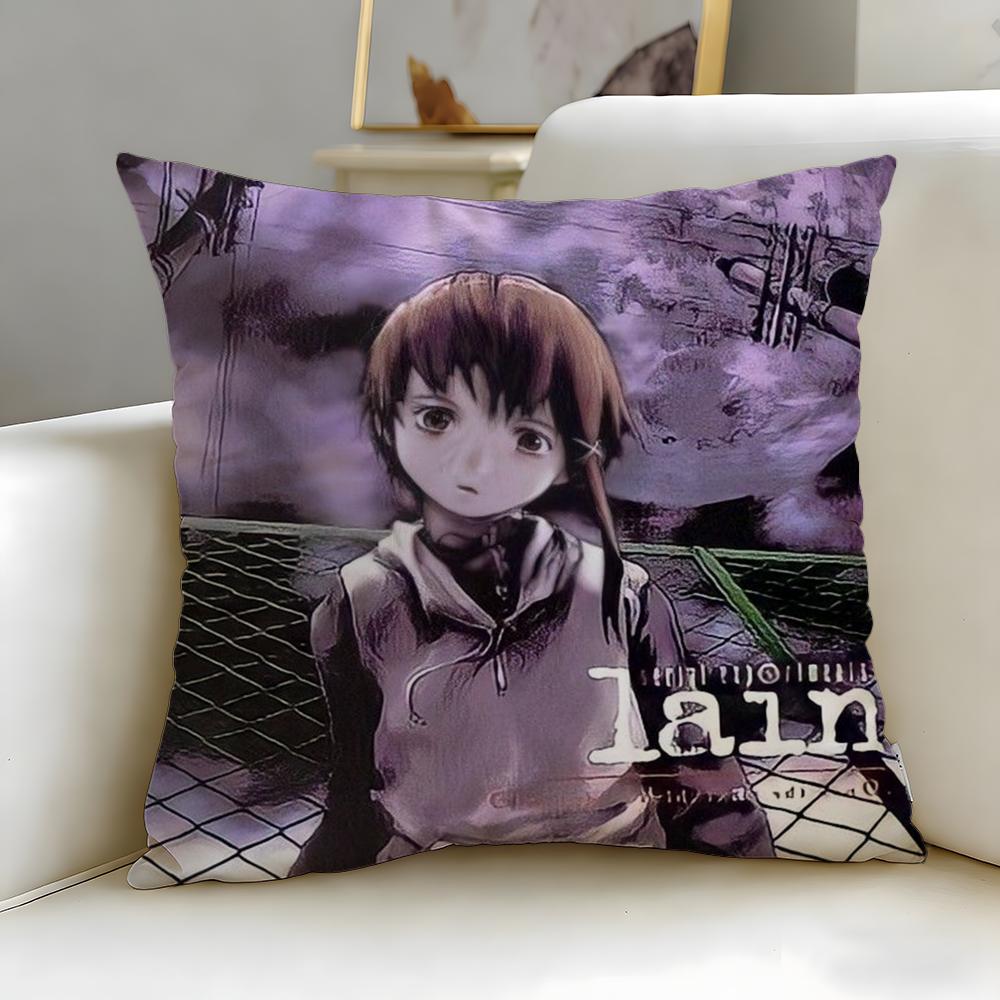 Аниме Serial Experiments Lain Наволочка Мягкая Легко стирающаяся Чехол для подушки Универсальный для Дивана Кровати Путешествий и Офиса