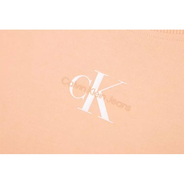 Calvin Klein Однотонная свободная футболка с круглым вырезом и коротким рукавом, женские топы, светло-оранжевые J223330-TNB