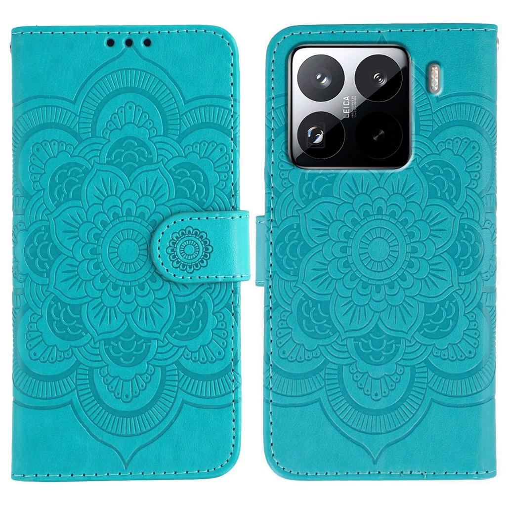For Xiaomi 15 Pro Case PU Leather Mandala Imprinted Design Wallet Phone Cover