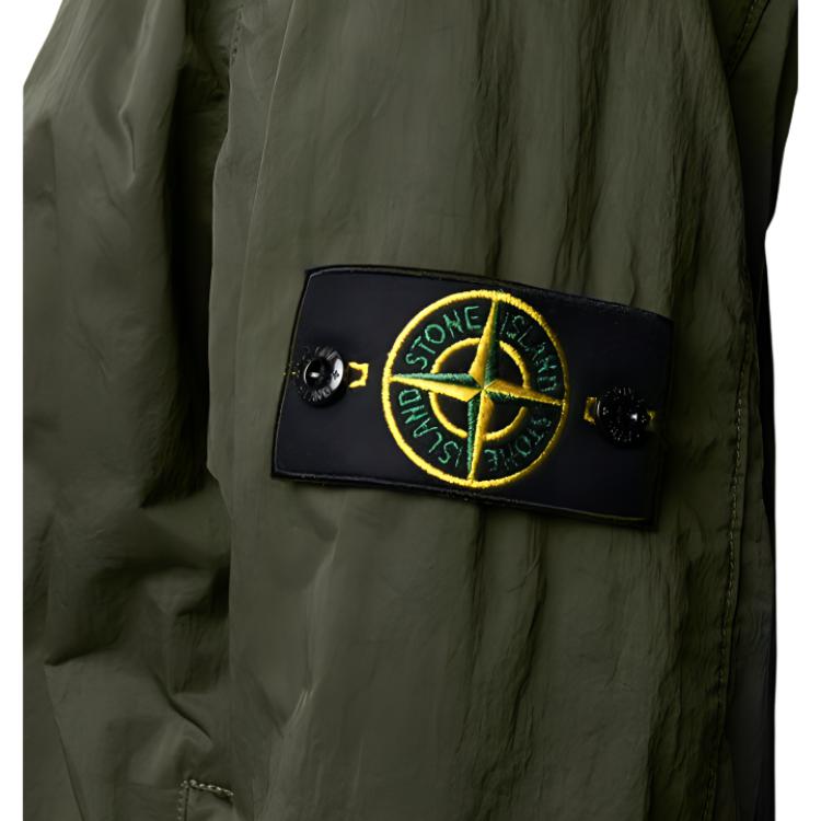 Stone Island Solid Logo Patch Zip Long Sleeve Jacket Men jackets Green 741543833-V0058