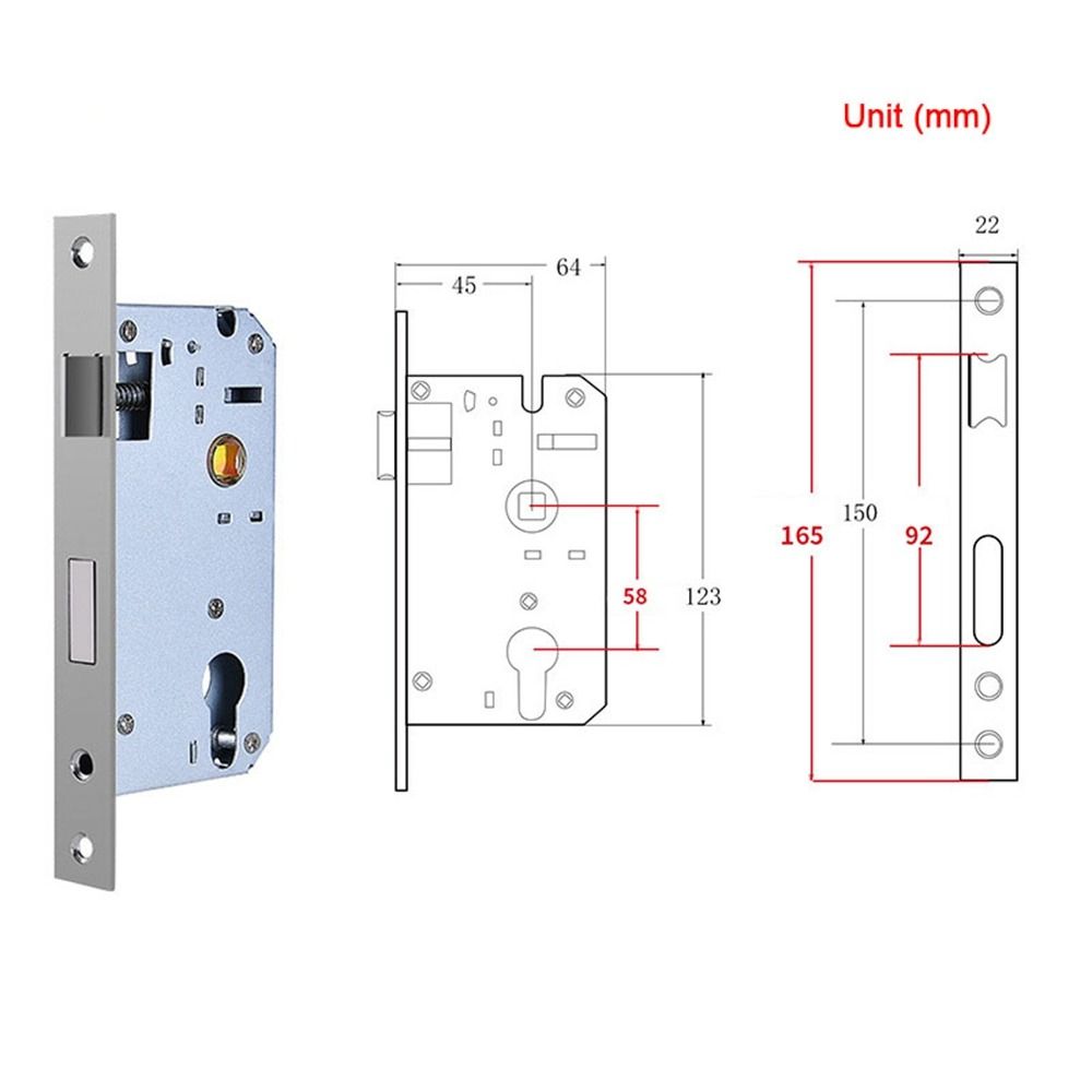 Silent Door Lock Cylinder Security Mechanical Lock New Door Lock Body  Door
