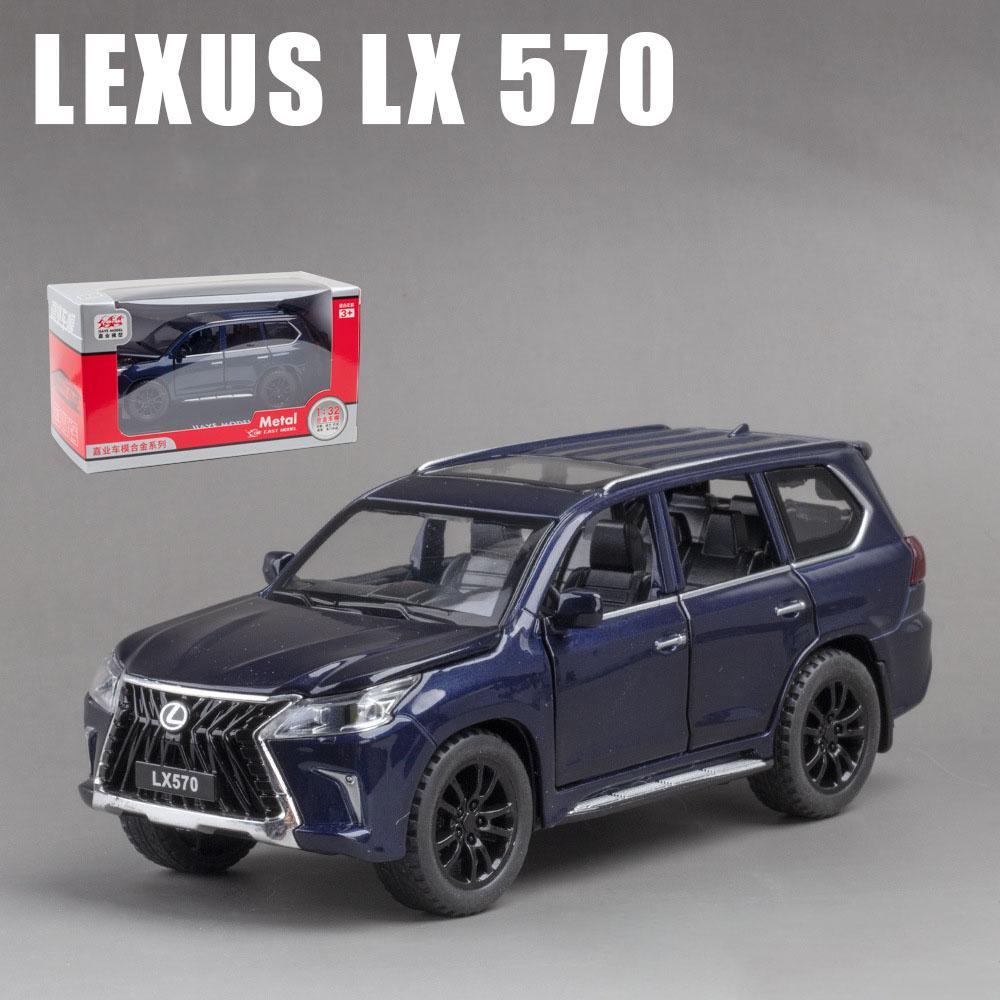 1:32-масштабная модель автомобиля Lexus LX570 для бездорожья из сплава, литая под давлением, металлическая игрушка-автомобиль с откатным механизмом со звуком и светом, 6 открытых дверей для детей, коллекция подарков для взрослых