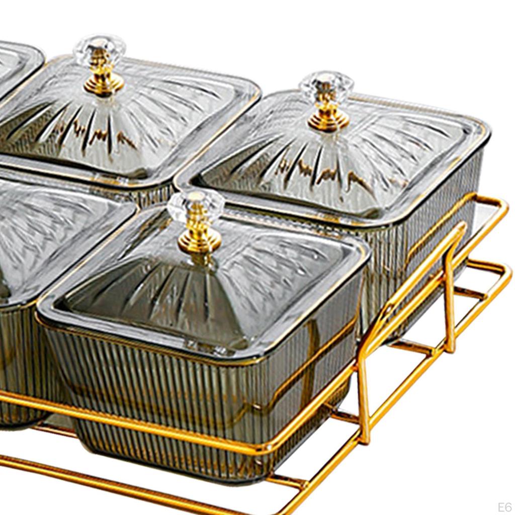 6 мисок для закусок и десертов, фруктовая тарелка с подставкой, сервировка