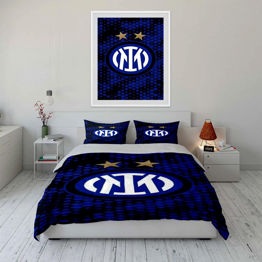 Inter Milan Logo Bedding Set Bedding set (1 duvet cover, 2 pillowcases, duvet not included)