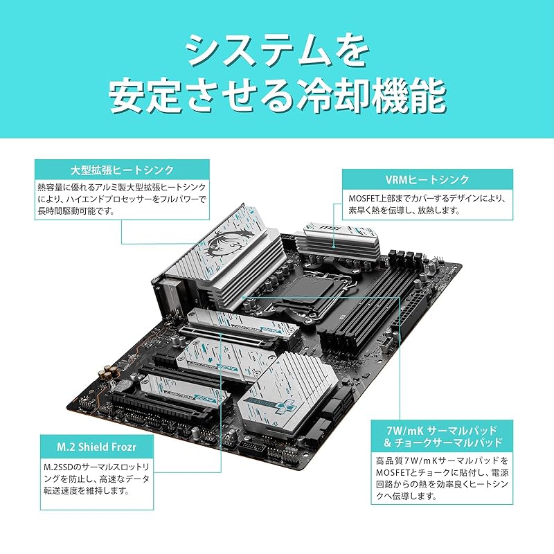 MSI X670E GAMING PLUS WIFI Совместимость с процессорами AMD Ryzen серий 7000/9000 [материнская плата ATX с большим бело-серебристым радиатором и богатым набором функций для