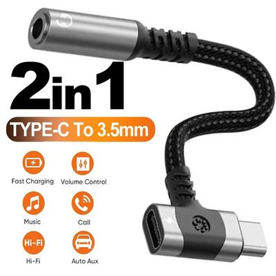 2 в 1 USB C на 3,5 мм Jack AUX Аудио Адаптер Type C Конвертер для Наушников Зарядный Кабель Для Samsung OTG Разветвитель