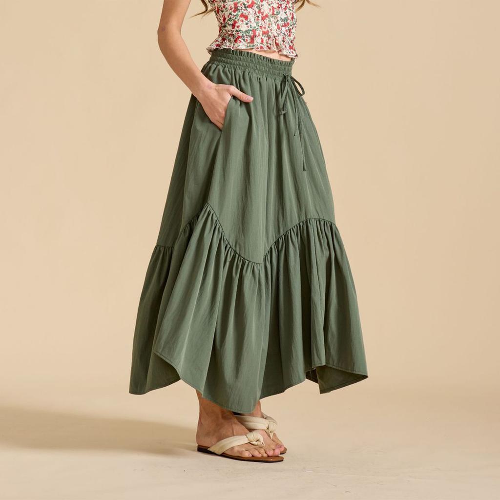 Женская модная однотонная кружевная юбка с высокой талией, эластичная, большая юбка-халат в стиле ретро