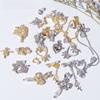 Butterfly Bow Nail Rhinestones Zinc Zinc Alloy Pendant Chain Nail Art Decorations Heart Nail Zircon Jewelry