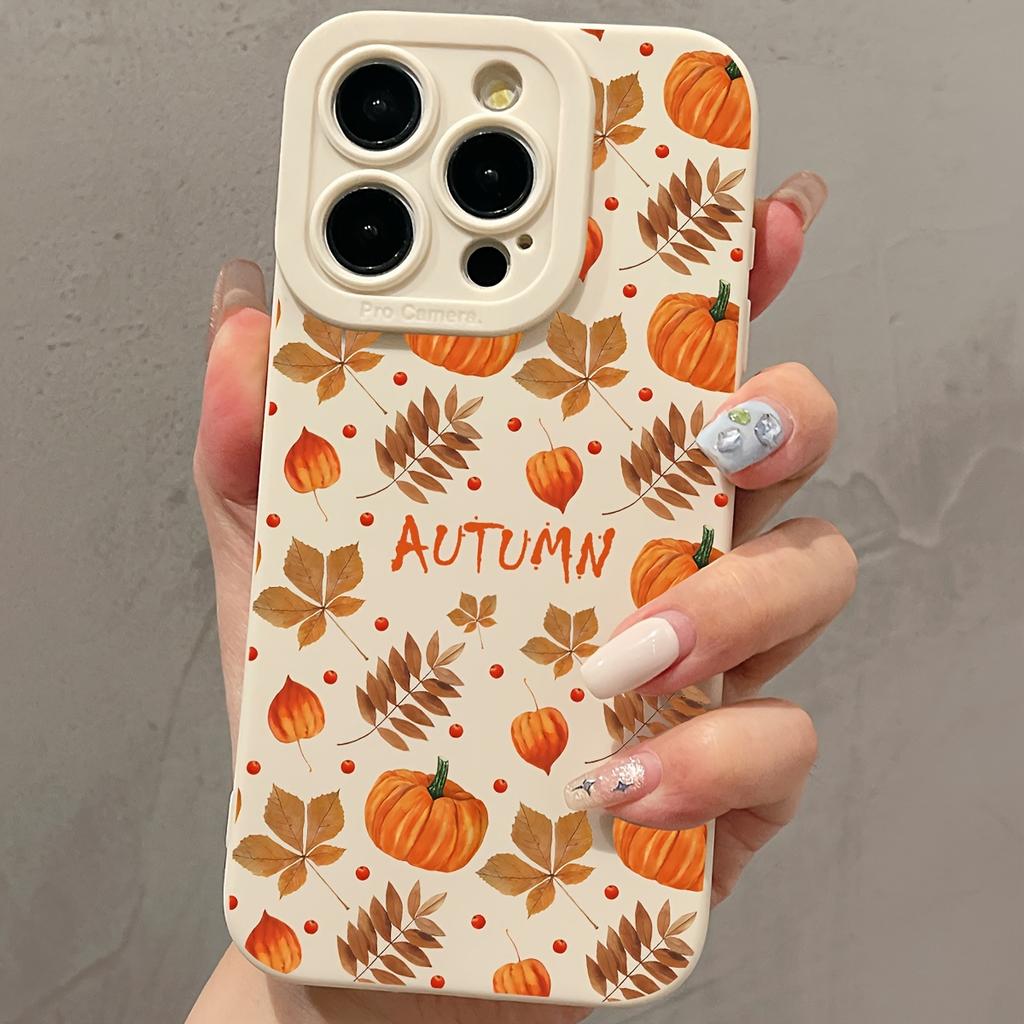 Белый осенний графический чехол для телефона для iPhone 16 15 14 13 12 11 x XR Xs SE2 SE 8 7 plus pro Max mini силиконовая задняя крышка