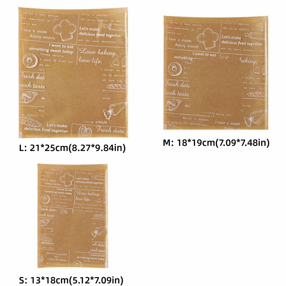 100 шт. Пакет для упаковки пищевых продуктов с мультяшным рисунком, термостойкий пакет, пакет для тостов, пончиков, бейглов