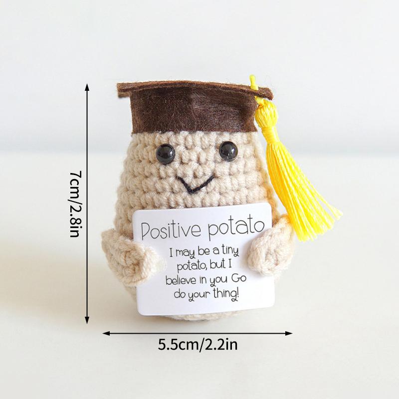 Positive Crochet Ornament Potato Desk Accessories Hand Knitted Ornament Offices Accessories Decoration Escritorio Accesorios