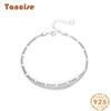 Tancise 925 Sterling Silver Zircon Bracelet Jewelry Geometric Bead Chain Link Bracelets Fashion Fine Wedding Gift for Girlfriend Women