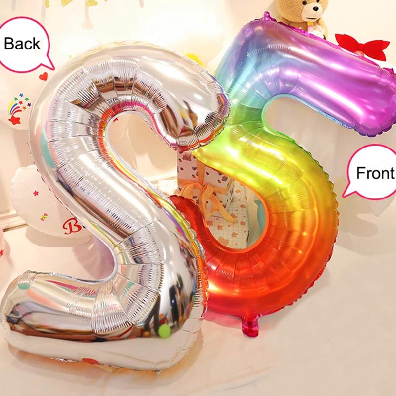 40inch Number Aluminum Foil Balloons 0 1 2 3 4 5 6 7 8 9 Years Old Balloons Child Adult Birthday Wedding Decor Party Supplies