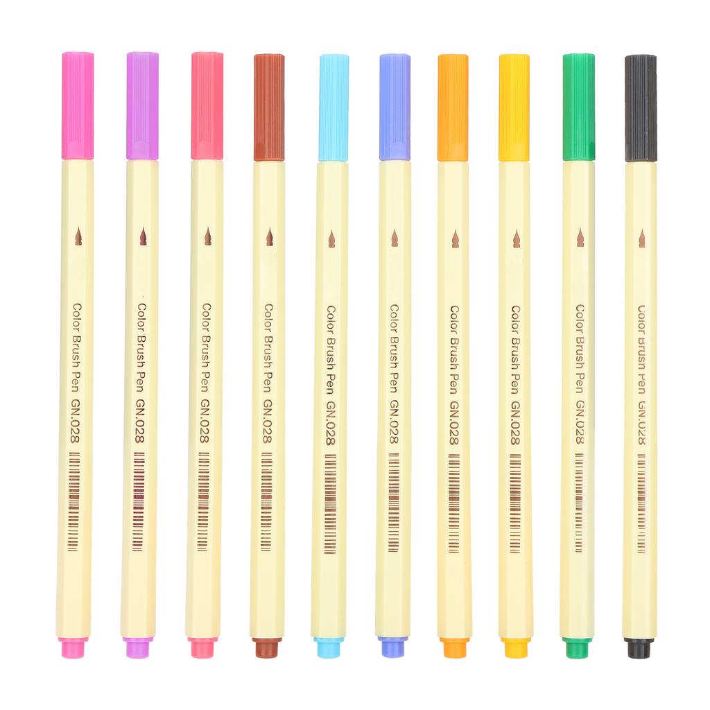 10Pcs Hook Line Pen 10‑Color Painted Watercolor Marker Sketch Drawing Coloring Supplies