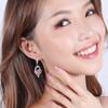 925 Sterling Silver  Woman Fashion Jewelry High Quality Blue Pink White Purple Crystal ZirconSelling Earrings