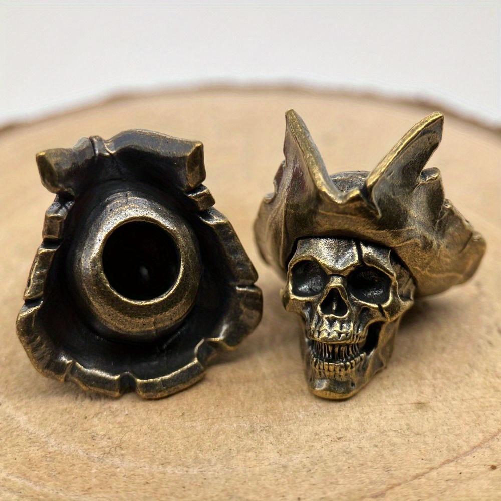 Капитан Скелет Ковбойская Шляпа Латунная Бусина для Ножа EDC Аксессуары для улицы DIY Плетеный Шнурок Подвеска Ювелирные Изделия Панк Браслет Шармы