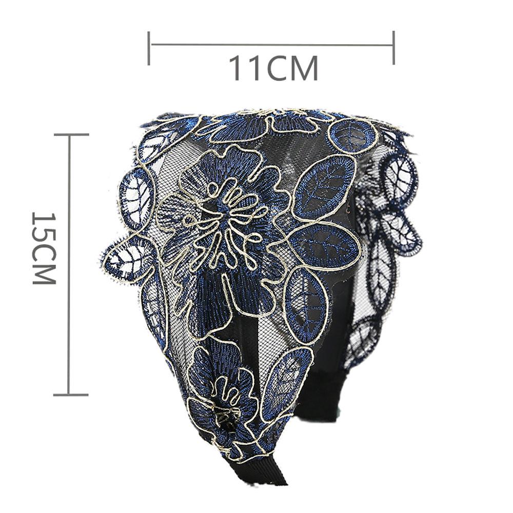 Elegant Silk Flower Hairband For Women Charming Hair Accessories Lace Turban Headband Vintage Adjustable Headwear