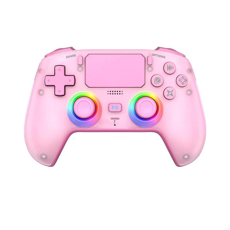 Беспроводной Bluetooth игровой контроллер для PS4 с триггерами на эффекте Холла, магнитной передней панелью, RGB-подсветкой, двойной вибрацией и шестиосевым гироскопом.