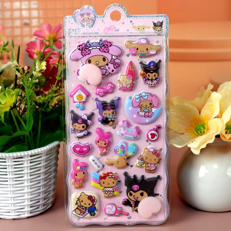 Набор 3D наклеек Kuromi My Melody Милые мультяшные объемные наклейки для дневников детского творчества | Идеальный подарок для фанатов