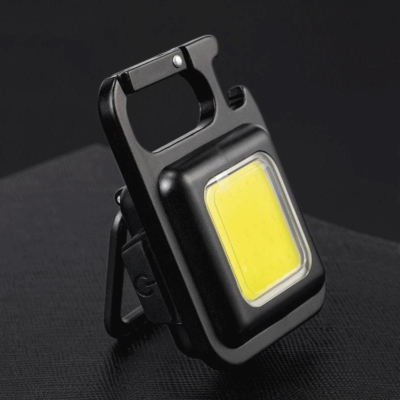 Portable Mini LED Flashlight Work Light Pocket Flashlight Key Chain Pocket Outdoor USB Mini Lamp Cob Work Light Camping Lantern