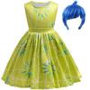 Cute and Fun Outfits for Girls Inside Out A-Line Skirt Belt Scarf and Wig Perfect for Halloween Dress Up