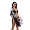 Summer Beach Poncho Printed Sunscreen Cover-up Open Loose Quick Dry Swimsuit Mid Beachwear Cardigan Irregular Length Bikini Shawl