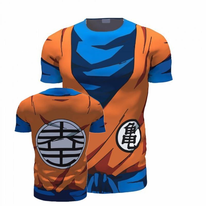 Женская мужская футболка с коротким рукавом Dragon Ball Фитнес одежда Новая мужская футболка Косплей футболка