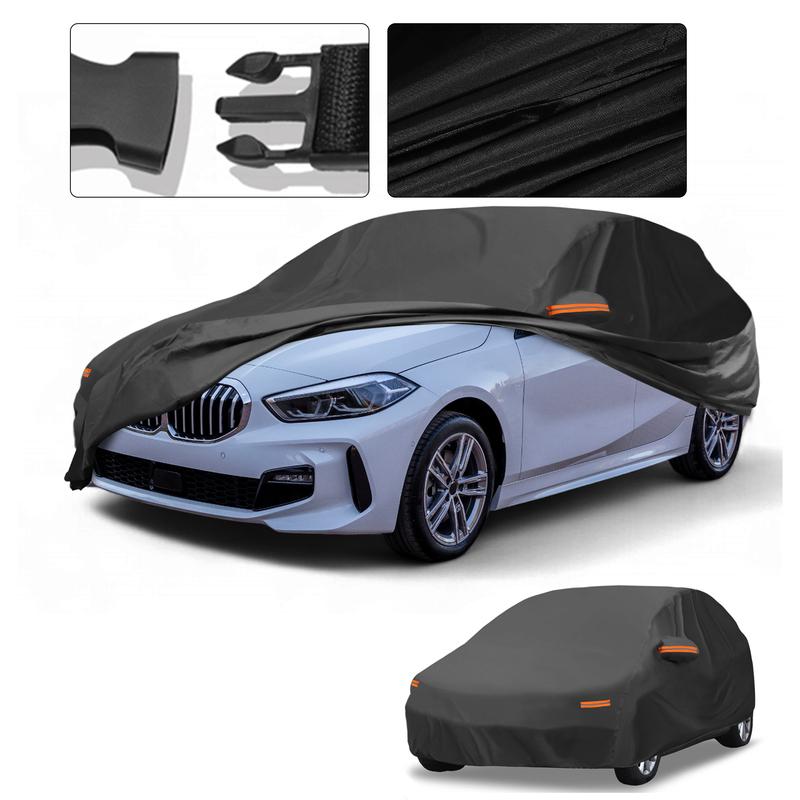 Motoforti All-Weather Waterproof Car Cover - UV-Resistant Outdoor Full Exterior Protection for BMW 1 Series Hatchback 210D-PU