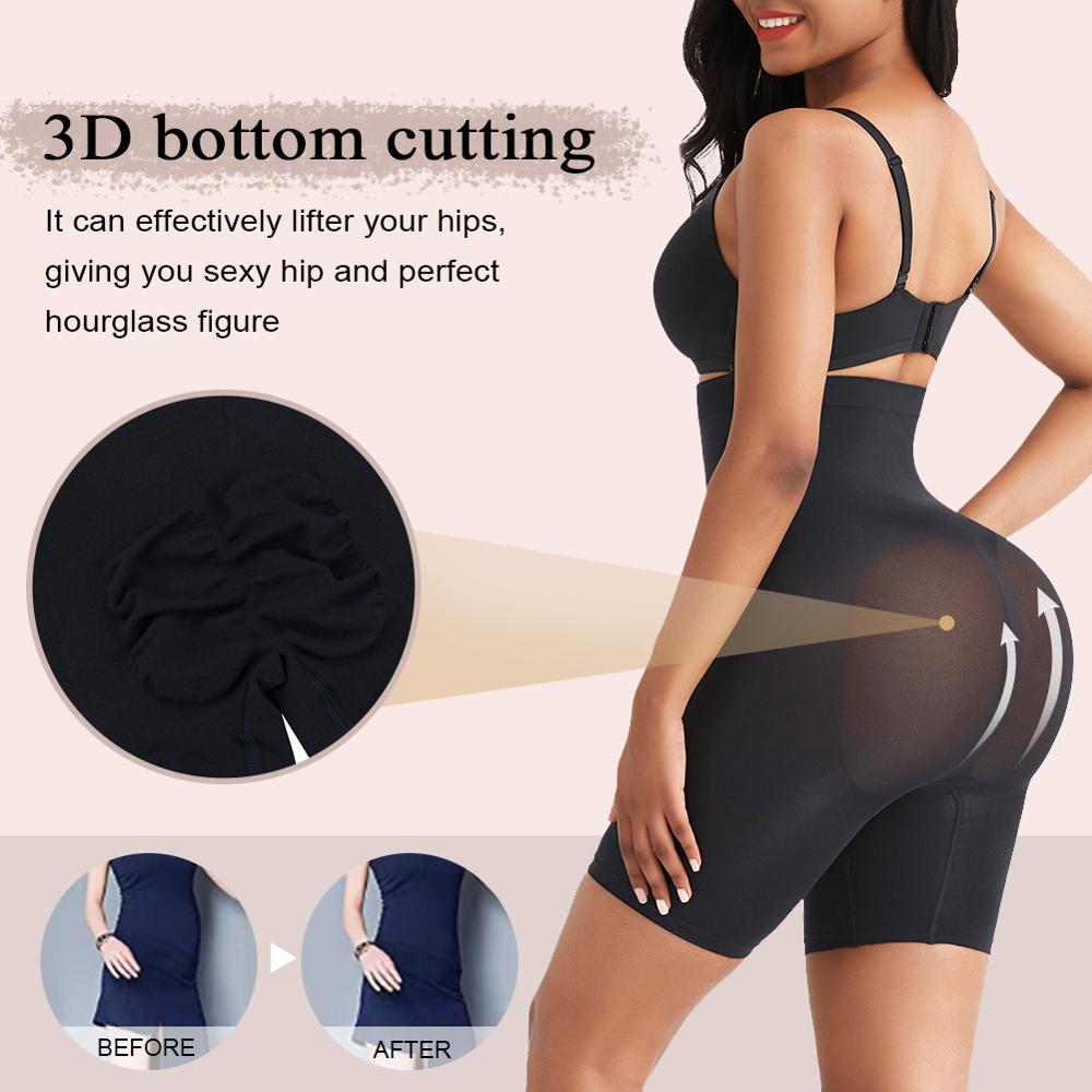 WAISTDEAR Женские утягивающие боди-шорты с высокой талией, формирующие силуэт, с эффектом пуш-ап для ягодиц, бесшовные корректирующие трусы
