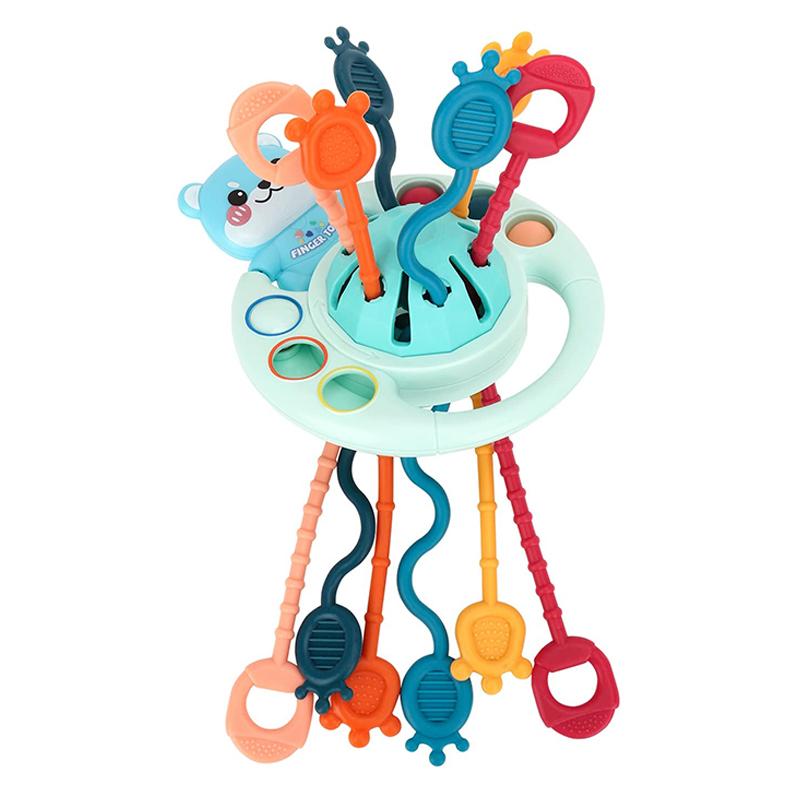 Детские игрушки Монтессори для развития детей 1, 2, 3 лет, силиконовые игрушки для прорезывания зубов, сенсорные игрушки на веревочке для детей, подарок 6, 12 месяцев