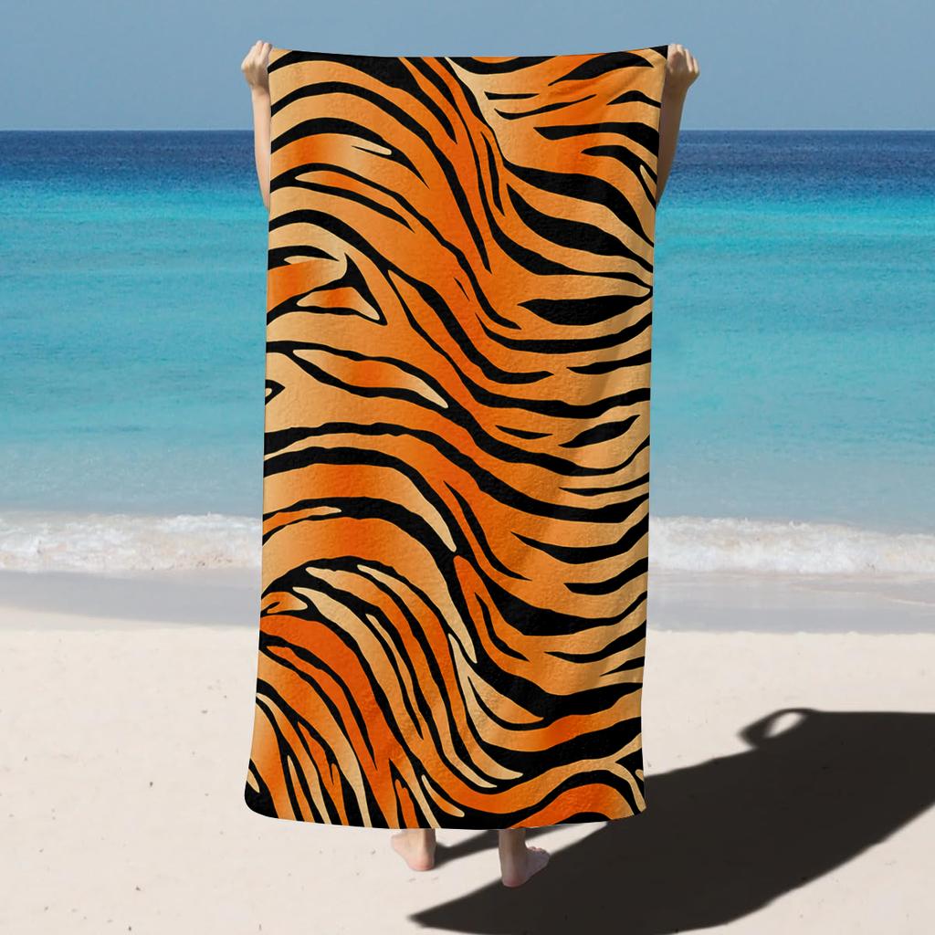 1PC Towel Tiger Leopard skin pattern for family friends Gifts Quick-Dry Beach Towel For Yoga Tourism Beach GYM Camping Swimming
